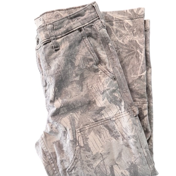 Hollister Loose Carpenter Pants Mens 31x30 Grey Camo Double Knee Utility Pants - Picture 4 of 5